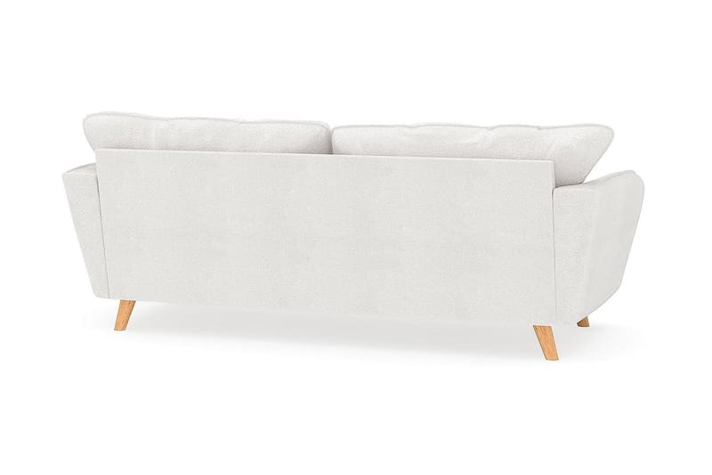 Trend Lyx 3-sits L-formad Soffa med Vinklade Armstöd i Bouclé - Vit - Möbler - Soffa - 3 sits soffa