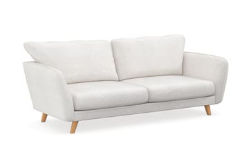 Trend Lyx 3-sits L-formad Soffa med Vinklade Armstöd i Bouclé - Vit - Möbler - Soffa - 3 sits soffa