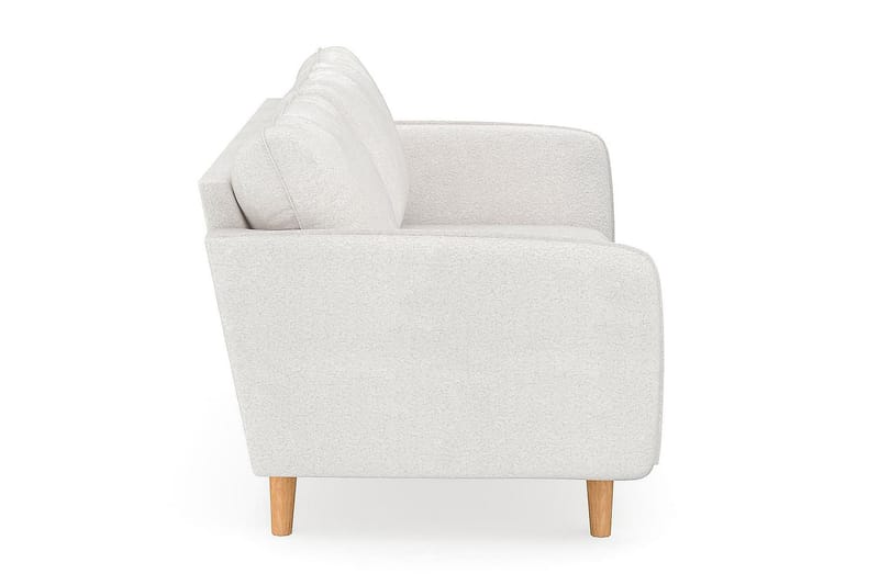 Trend Lyx 3-sits L-formad Soffa med Vinklade Armstöd i Bouclé - Vit - Möbler - Soffa - 3 sits soffa