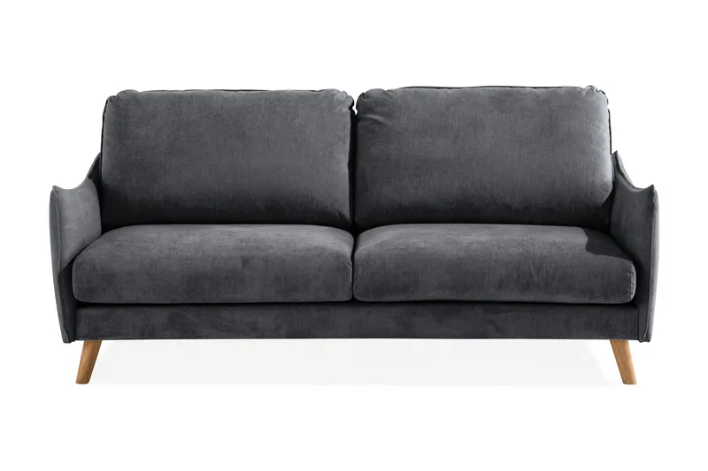 Trend Lyx 3-sits Soffa, Mörkgrå/Ek