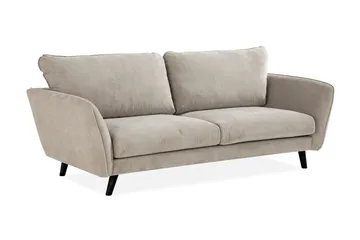Trend Lyx 3-sits Soffa med Vinklade Armstöd i Tyg - Beige - Möbler - Soffa - 3 sits soffa