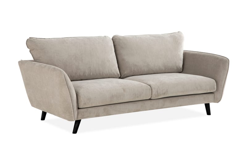 Trend Lyx 3-sits Soffa med Vinklade Armstöd i Tyg - Beige - Möbler - Soffa - 3 sits soffa