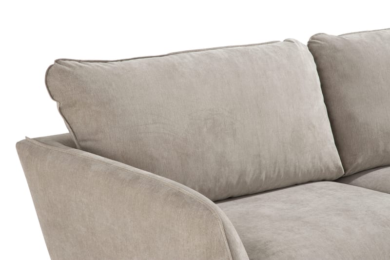 Trend Lyx 3-sits Soffa med Vinklade Armstöd i Tyg - Beige - Möbler - Soffa - 3 sits soffa