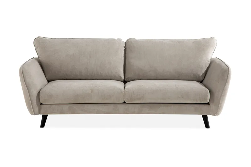 Trend Lyx 3-sits Soffa med Vinklade Armstöd i Tyg, Beige