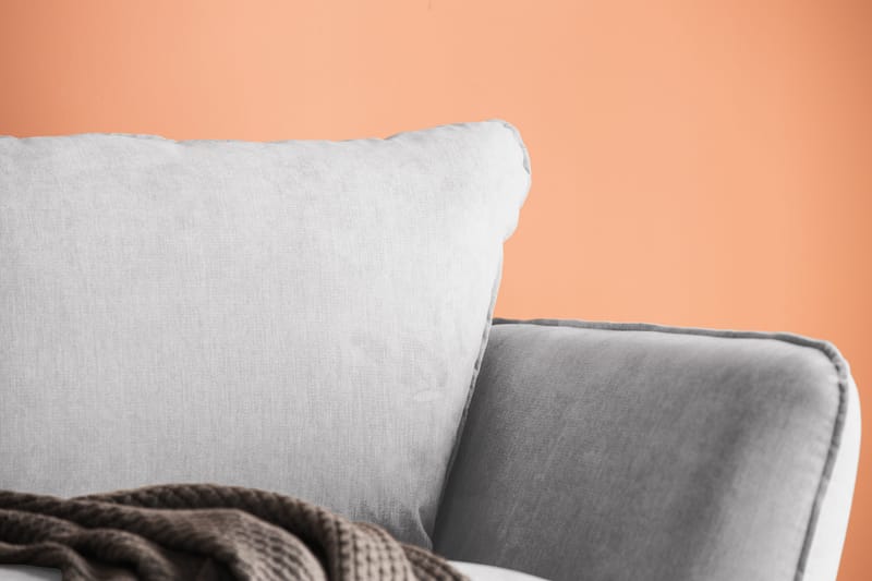 Trend Lyx 3-sits Soffa med Vinklade Armstöd i Tyg - Ljusgrå - Möbler - Soffa - 3 sits soffa