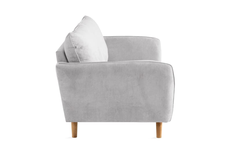 Trend Lyx 3-sits Soffa med Vinklade Armstöd i Tyg - Ljusgrå - Möbler - Soffa - 3 sits soffa