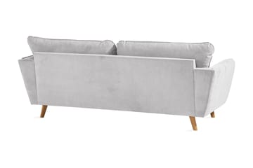 Trend Lyx 3-sits Soffa med Vinklade Armstöd i Tyg - Ljusgrå - Möbler - Soffa - 3 sits soffa
