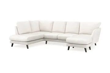 Trend Lyx 4-sits Högervänd U-formad Soffa med Divan och Schäslong i Bouclé - Vit - Möbler - Soffa - U-soffa