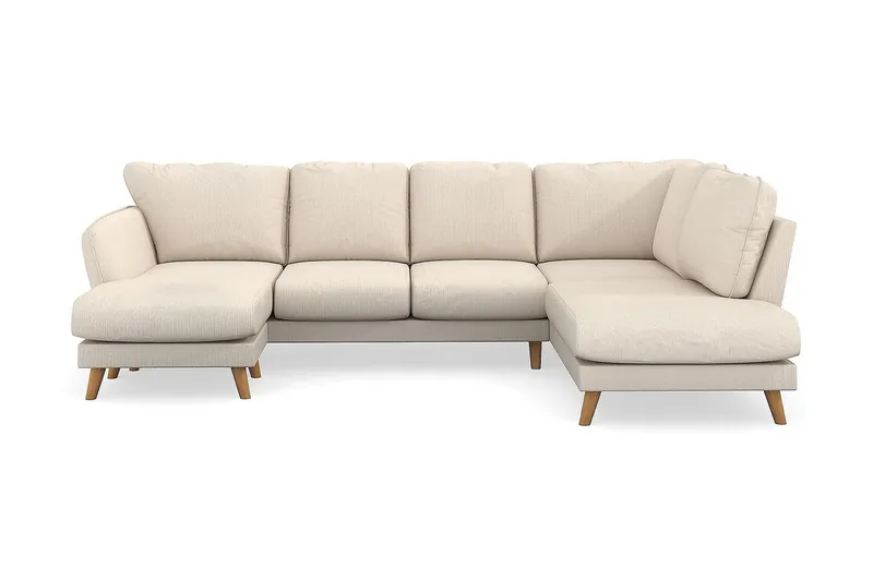 Trend Lyx 4-sits Högervänd U-formad Soffa med Divan och Schäslong i Manchester - Beige - Möbler - Soffa - U-soffa