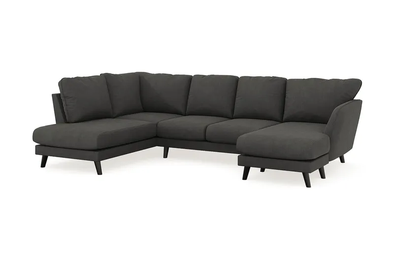 Trend Lyx 4-sits Högervänd U-formad Soffa med Divan och Schäslong i Manchester - Mörkgrå - Möbler - Soffa - U-soffa