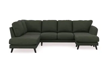 Trend Lyx 4-sits Högervänd U-formad Soffa med Divan och Schäslong i Manchester - Mörkgrön - Möbler - Soffa - U-soffa