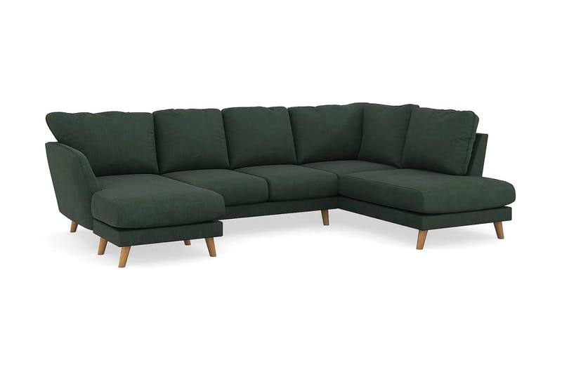 Trend Lyx 4-sits Högervänd U-formad Soffa med Divan och Schäslong i Manchester - Mörkgrön - Möbler - Soffa - U-soffa