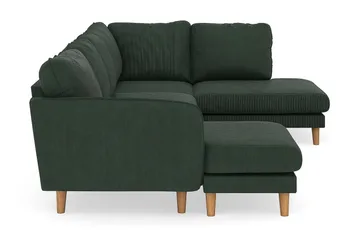 Trend Lyx 4-sits Högervänd U-formad Soffa med Divan och Schäslong i Manchester - Mörkgrön - Möbler - Soffa - U-soffa