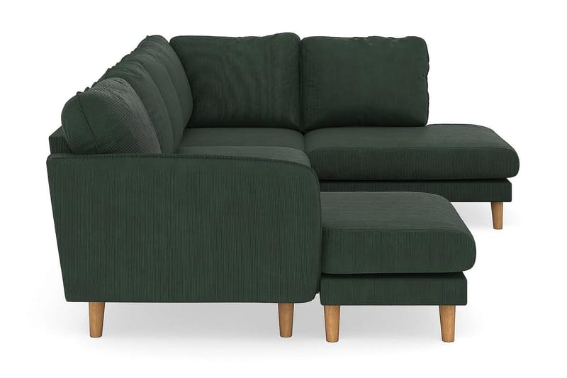 Trend Lyx 4-sits Högervänd U-formad Soffa med Divan och Schäslong i Manchester - Mörkgrön - Möbler - Soffa - U-soffa
