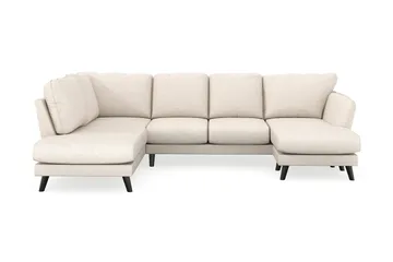 Trend Lyx 4-sits Högervänd U-formad Soffa med Divan och Schäslong i Tyg - Beige - Möbler - Soffa - U-soffa