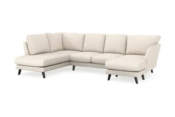 Trend Lyx 4-sits Högervänd U-formad Soffa med Divan och Schäslong i Tyg - Beige - Möbler - Soffa - U-soffa