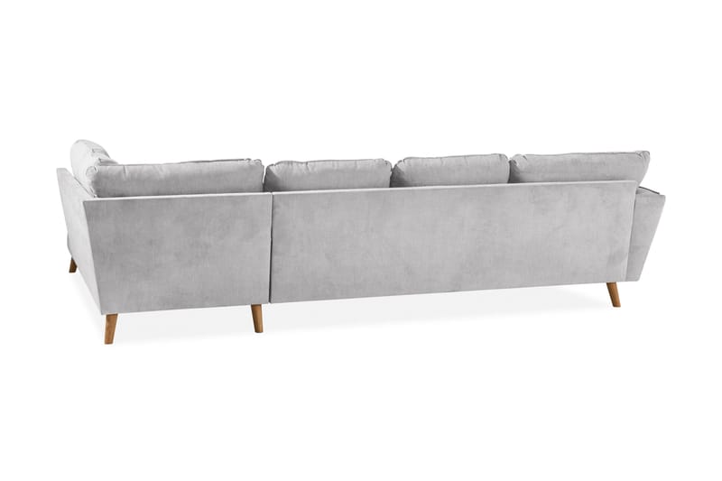 Trend Lyx 4-sits Högervänd U-formad Soffa med Divan och Schäslong i Tyg - Ljusgrå - Möbler - Soffa - U-soffa