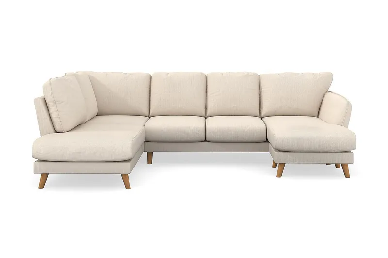 Trend Lyx 4-sits Vänstervänd U-formad Soffa med Divan och Schäslong i Manchester, Beige