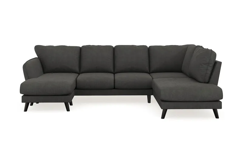 Trend Lyx 4-sits Vänstervänd U-formad Soffa med Divan och Schäslong i Manchester, Mörkgrå