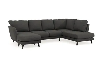 Trend Lyx 4-sits Vänstervänd U-formad Soffa med Divan och Schäslong i Manchester - Mörkgrå - Möbler - Soffa - U-soffa