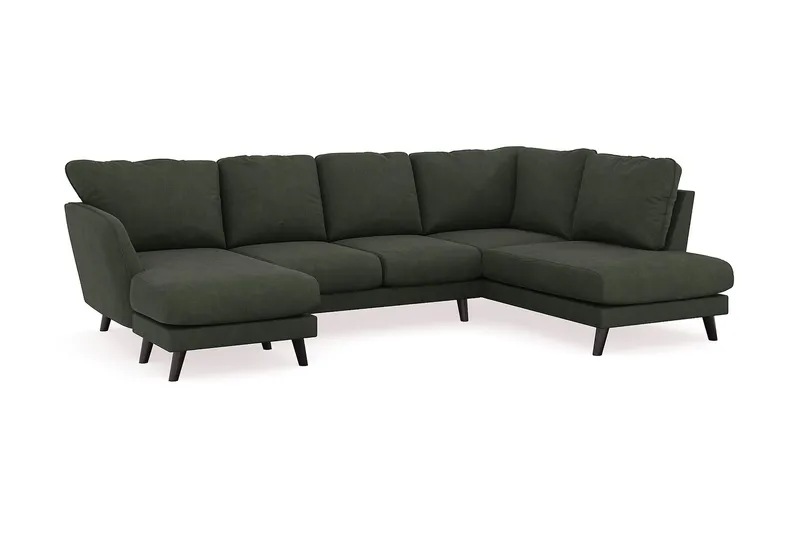 Trend Lyx 4-sits Vänstervänd U-formad Soffa med Divan och Schäslong i Manchester - Mörkgrön - Möbler - Soffa - U-soffa