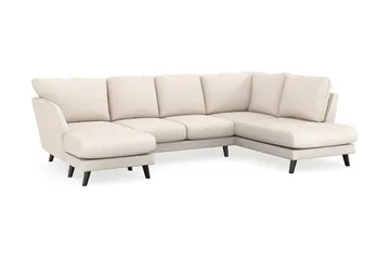 Trend Lyx 4-sits Vänstervänd U-formad Soffa med Divan och Schäslong i Tyg - Beige - Möbler - Soffa - U-soffa