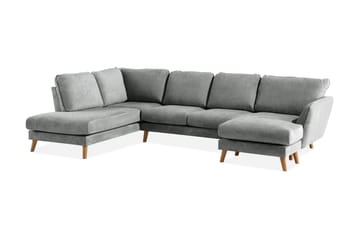 Trend Lyx 4-sits Vänstervänd U-formad Soffa med Divan och Schäslong i Tyg - Grå - Möbler - Soffa - U-soffa