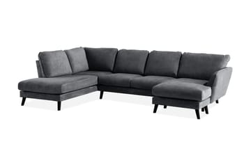 Trend Lyx 4-sits Vänstervänd U-formad Soffa med Divan och Schäslong i Tyg - Mörkgrå - Möbler - Soffa - U-soffa