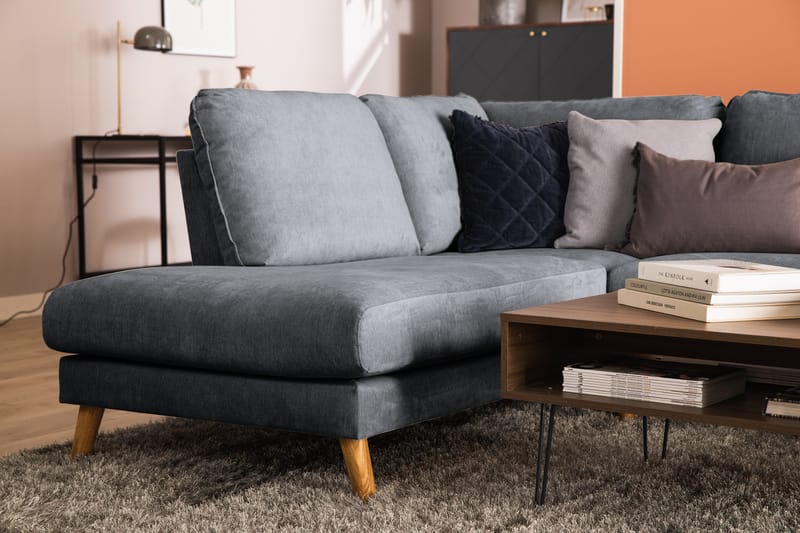 Trend Lyx 4-sits Vänstervänd U-formad Soffa med Divan och Schäslong i Tyg - Mörkgrå - Möbler - Soffa - U-soffa