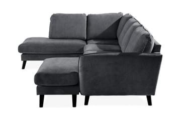Trend Lyx 4-sits Vänstervänd U-formad Soffa med Divan och Schäslong i Tyg - Mörkgrå - Möbler - Soffa - U-soffa