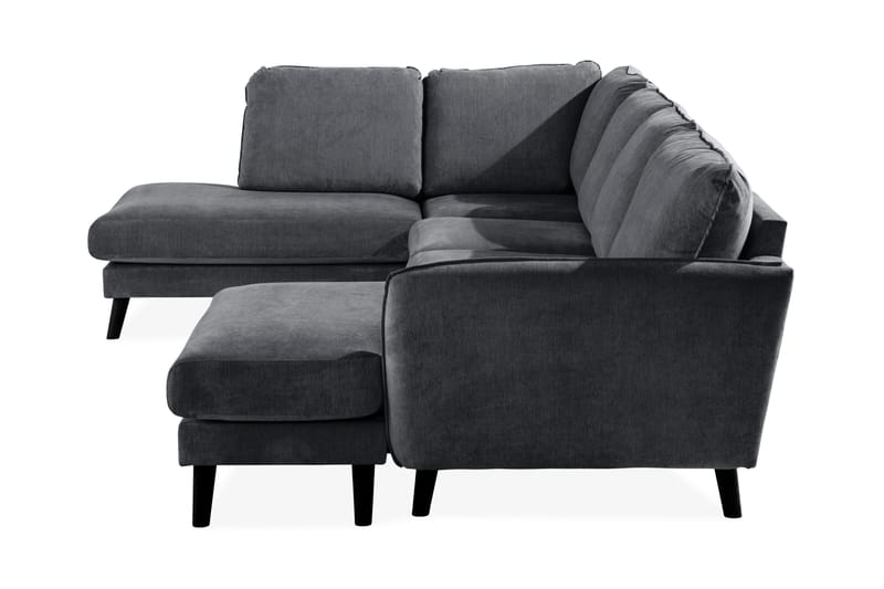 Trend Lyx 4-sits Vänstervänd U-formad Soffa med Divan och Schäslong i Tyg - Mörkgrå - Möbler - Soffa - U-soffa
