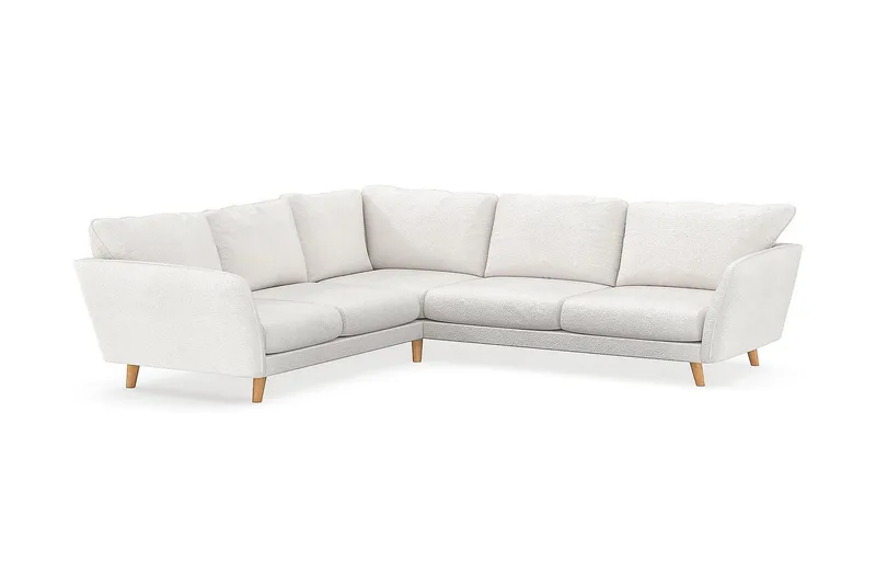 Trend Lyx 6-sits Vändbar L-formad Hörnsoffa i Bouclé - Vit - Möbler - Soffa - Hörnsoffa
