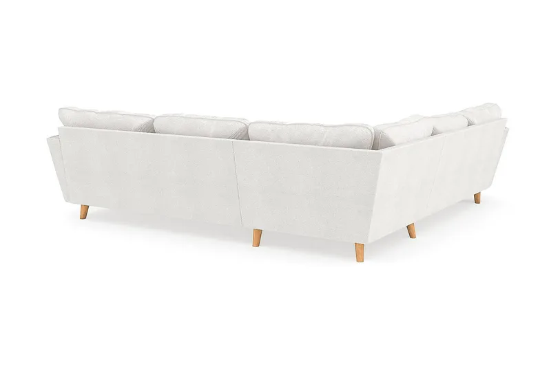 Trend Lyx 6-sits Vändbar L-formad Hörnsoffa i Bouclé - Vit - Möbler - Soffa - Hörnsoffa