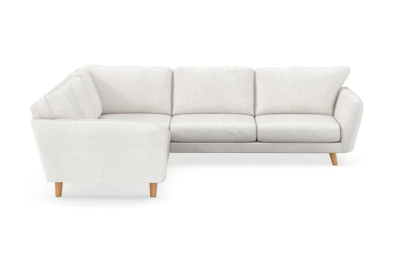 Trend Lyx 6-sits Vändbar L-formad Hörnsoffa i Bouclé, Vit