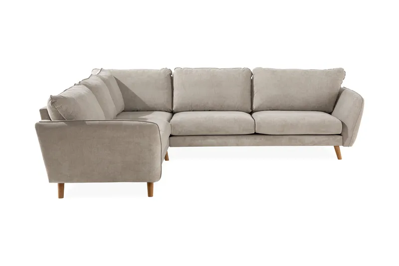 Trend Lyx 6-sits Vändbar L-formad Hörnsoffa i Tyg - Beige - Möbler - Soffa - Hörnsoffa