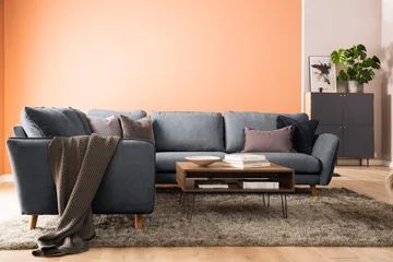 Trend Lyx 6-sits Vändbar L-formad Hörnsoffa i Tyg - Grå - Möbler - Soffa - Hörnsoffa