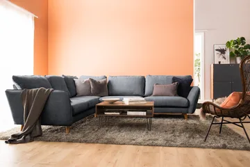 Trend Lyx 6-sits Vändbar L-formad Hörnsoffa i Tyg - Grå - Möbler - Soffa - Hörnsoffa