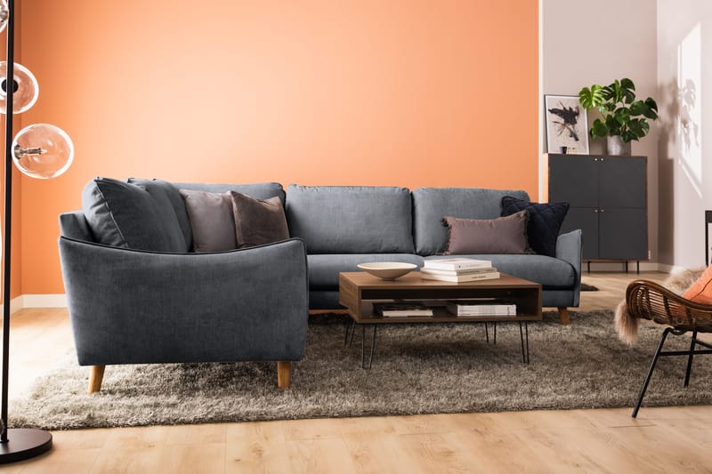 Trend Lyx Hörnsoffa Vändbar - Mörkgrå/Ek - Möbler - Soffa - Hörnsoffa