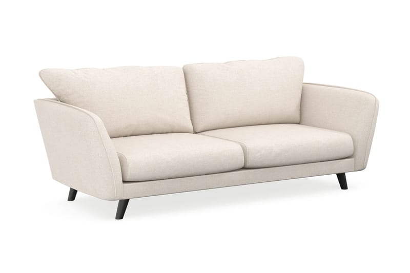 Trend Lyx Retro Soffa 194 cm i Tyg med Sluttande Ben - Benvit - Möbler - Soffa - 3 sits soffa