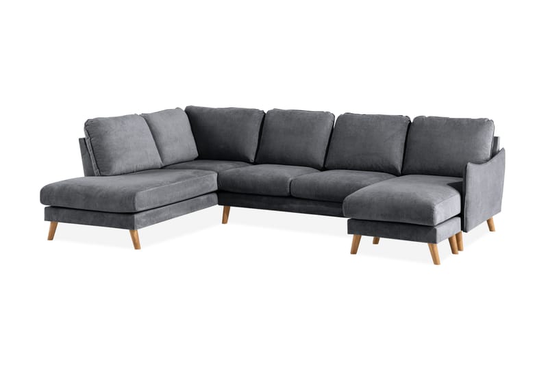 Trend Lyx U-soffa med Divan Höger - Mörkgrå/Ek - Möbler - Soffa - U-soffa