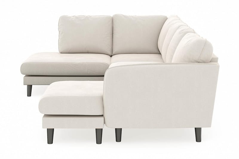 Trend Lyx U-soffa med Divan Höger - Vit Sammet - U-soffa