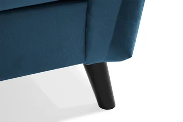 Trend Soffgrupp 3-sits + 2-sits Soffa + Fåtölj + Fotpall i Sammet - Blå - Möbler - Soffa - Soffgrupp