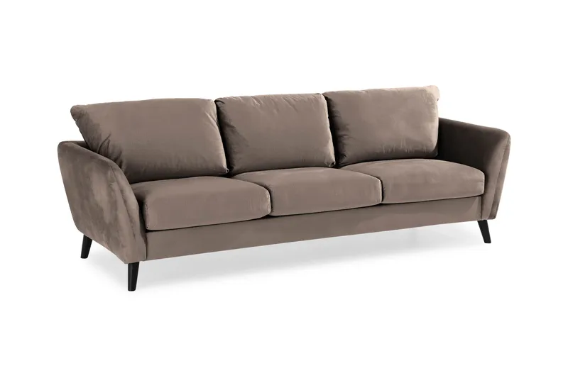 Trend Soffgrupp 3-sits + 2-sits Soffa + Fåtölj + Fotpall i Sammet - Brun - Möbler - Soffa - Soffgrupp