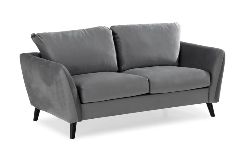 Trend Soffgrupp 3-sits + 2-sits Soffa + Fåtölj + Fotpall i Sammet - Ljusgrå - Möbler - Soffa - Soffgrupp