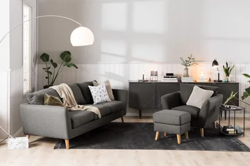 Trend Soffgrupp 3-sits + 2-sits Tygsoffa - Svart - Möbler - Soffa - Soffgrupp