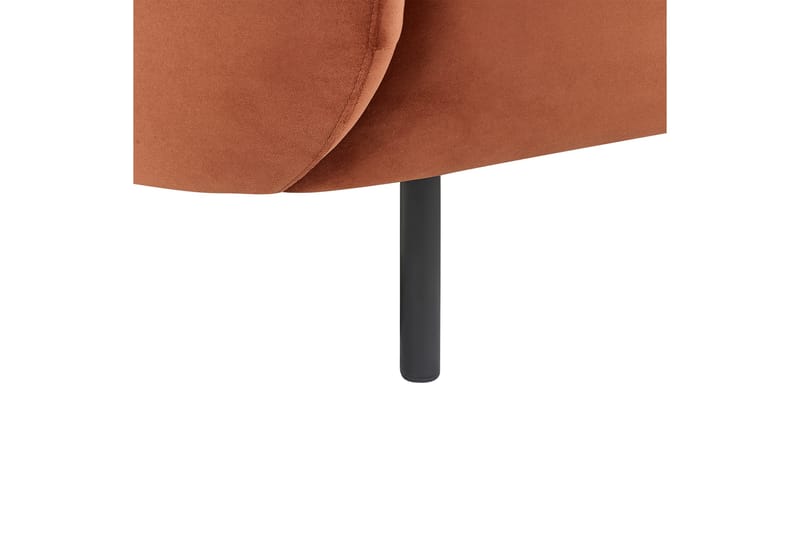 Tuka 2-sits Soffa i Sammet med Metallben - Orange|Svart - Möbler - Soffa - Sammetssoffa