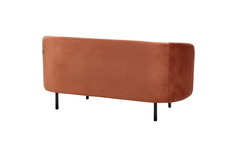 Tuka 2-sits Soffa i Sammet med Metallben - Orange|Svart - Möbler - Soffa - Sammetssoffa