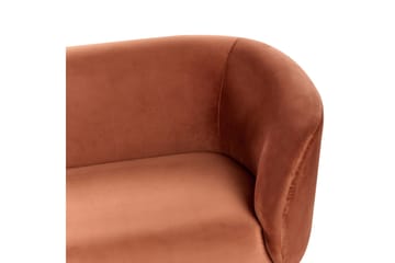 Tuka 2-sits Soffa i Sammet med Metallben - Orange|Svart - Möbler - Soffa - Sammetssoffa