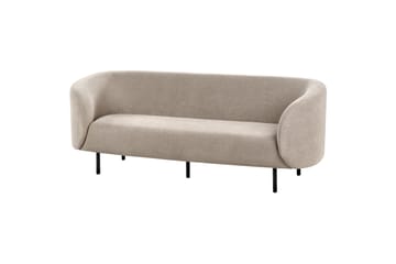 Tuka 3-sits Soffa med Rundade Armstöd i Bouclé - Beige|Grå|Svart - Möbler - Soffa - 3 sits soffa