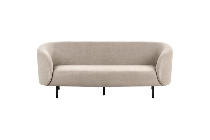 Tuka 3-sits Soffa med Rundade Armstöd i Bouclé, Beige|Grå|Svart